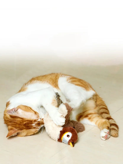 Interactive Cat Toys Rechargeable Bird Cat Toy Chirping Flapping Bird