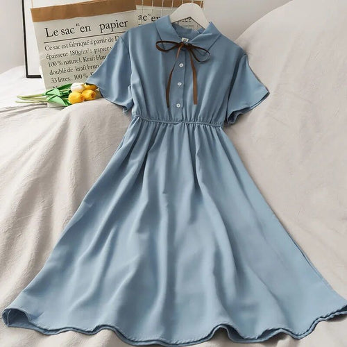 Solid Color Cool Comfortable Girl's Long Frock Dress